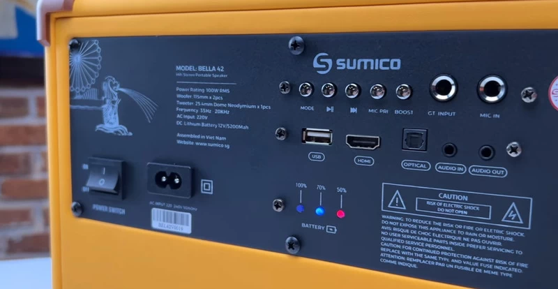 Loa Sumico Bella 42 100W Sử dụng linh hoạt với bảng điều khiển được thiết kế logic và trực quan