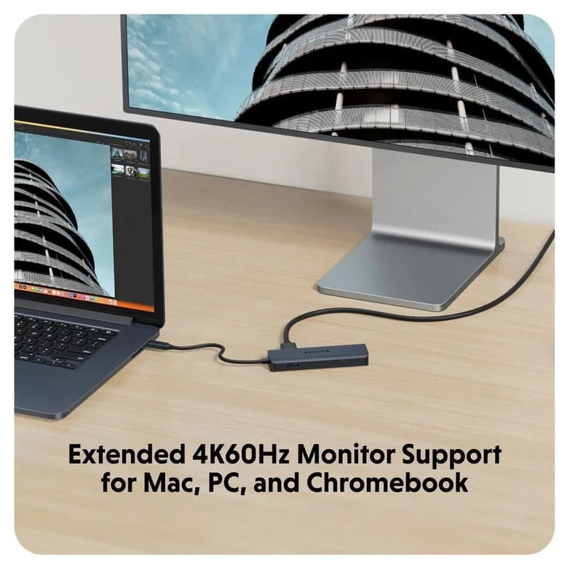 Hyperdrive Next 6-In-1 Port Usb-C Làm việc trên màn hình lớn hơn nhờ Cổng Chuyển Hyperdrive