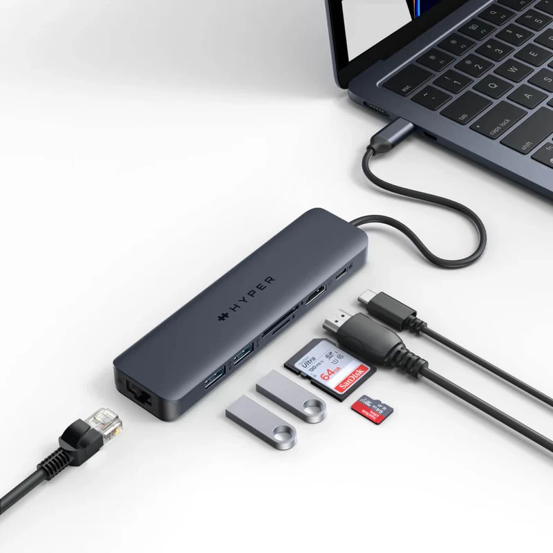 Hyperdrive Next 7-In-1 Port Usb-C Kết nối Internet dữ liệu cùng Cổng Chuyển Hyperdrive Next 7-In-1 Port Usb-C