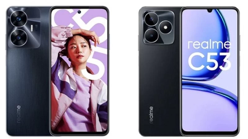 Realme C55 với 6.72inch và realme C52 với 6.74inch. Realme C55 với 6.72inch và realme C52 với 6.74inch.