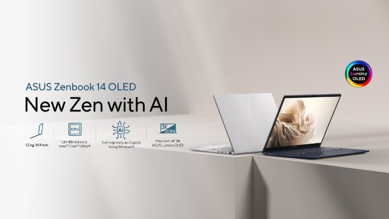 Laptop ASUS Zenbook 14 OLED UX3405MA-PP475W.