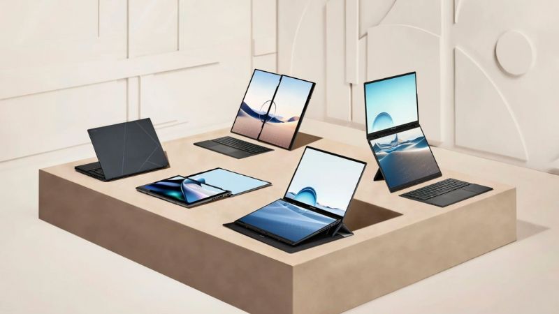 Dẫn đầu thiết kế laptop đa màn hình tới 19,8 inch.