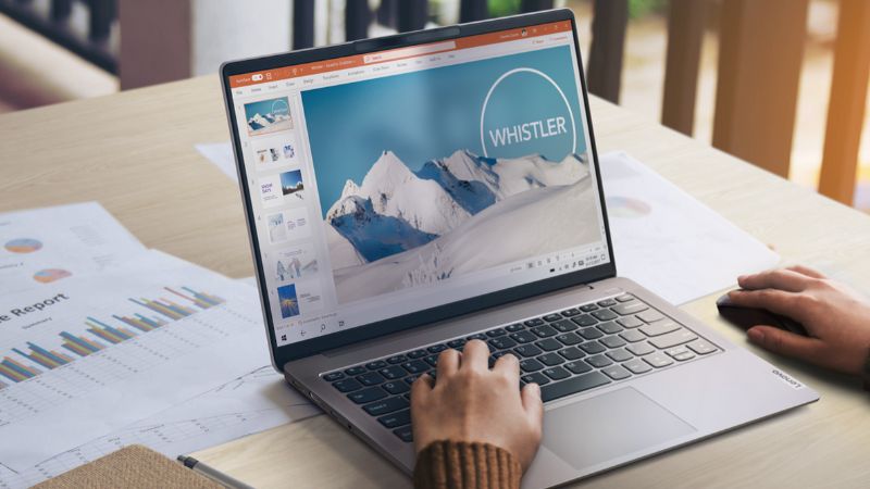 Màn hình laptop Lenovo Ideapad Slim 5 14 inch sắc nét, chuẩn màu rực rỡ.