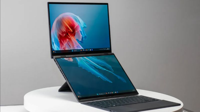 Thời lượng pin laptop ASUS Zenbook DUO lên tới 12 giờ.
