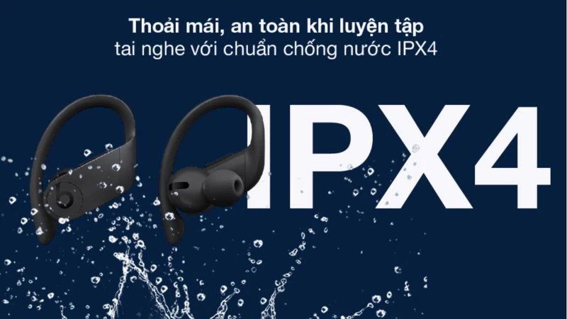 Tai nghe Beats chống nước chuẩn IPX4, kết nối ổn định Tai nghe Beats chống nước chuẩn IPX4, kết nối ổn định