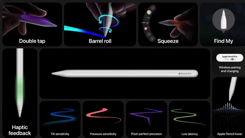 Sáng tạo không giới hạn với Apple Pencil Pro. Sáng tạo không giới hạn với Apple Pencil Pro.