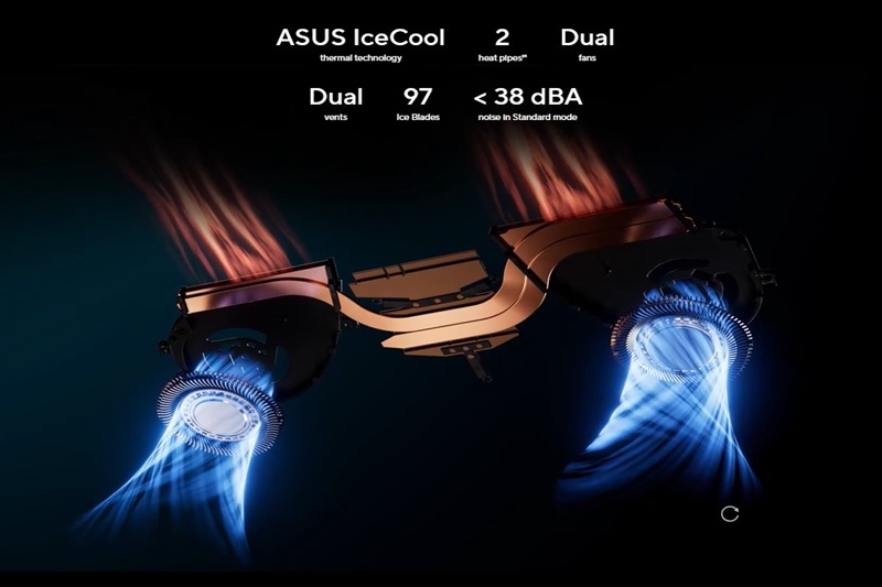 ASUS đã triển khai công nghệ tản nhiệt IceCool.