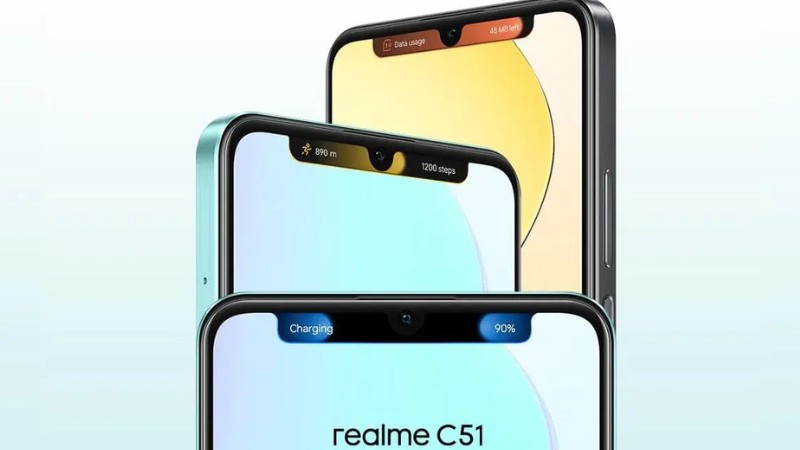 Realme C51 với màn hình HD+, kích thước 6.74 inch.