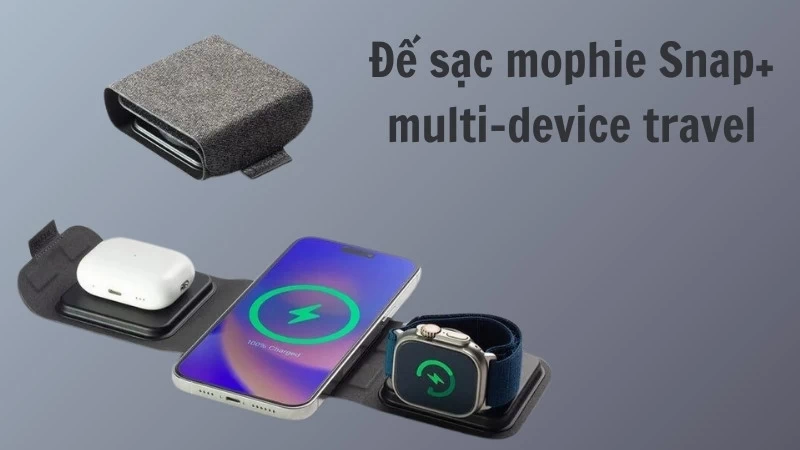 Đế sạc mophie Snap+ multi-device travel-2. Tính năng MagSafe hoàn hảo.