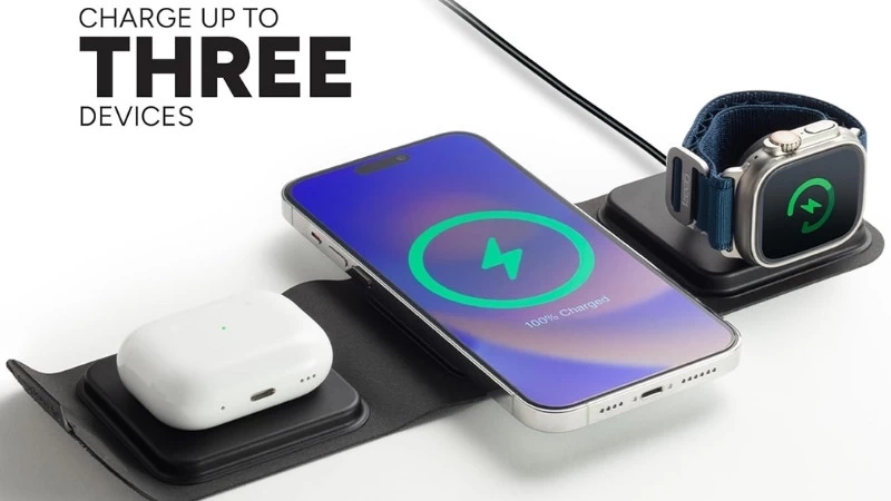 Đế sạc mophie Snap+ multi-device travel-6. Tích hợp đa dạng cổng sạc.