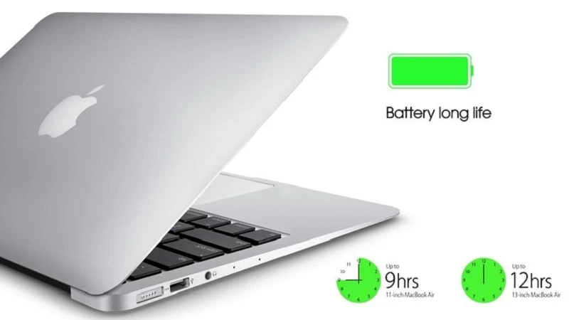 Thoải mái sử dụng MacBook suốt ngày dài với thời lượng pin bền bỉ Thoải mái sử dụng MacBook suốt ngày dài với thời lượng pin bền bỉ