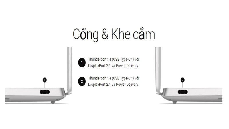 Laptop Dell Inspiron 16 5640 71035923-11. Cổng thunderbolt 4 USB Type-C.