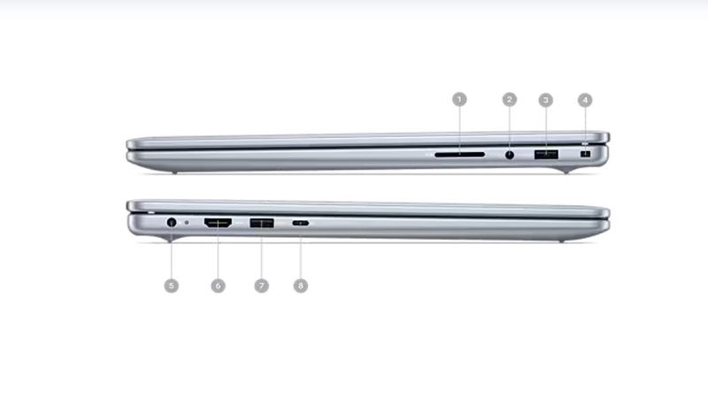 Laptop đầy đủ cổng kết nối tiêu chuẩn.