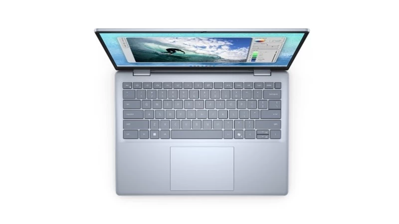 Dell Inspiron 14 trang bị bàn phím AI iceblue. Dell Inspiron 14 trang bị bàn phím AI iceblue.