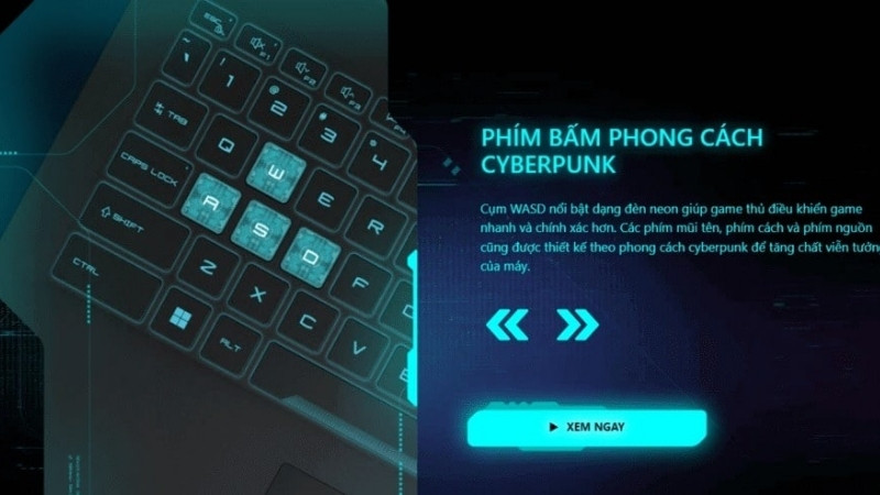 Phím bấm phong cách Cyberpunk.