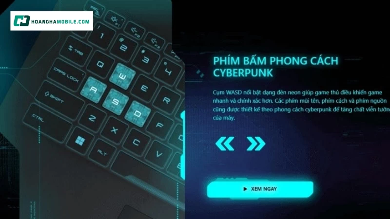 Bàn phím và bàn di chuột phong cách của laptop MSI Thin 15 B13UC-3247VN Bàn phím và bàn di chuột phong cách của laptop MSI Thin 15 B13UC-3247VN
