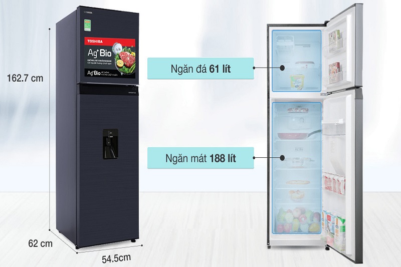 Tủ lạnh Toshiba Inverter 249 lít GR-RT325WE-PMV(06)-MG. Tủ lạnh Toshiba Inverter 249 lít GR-RT325WE-PMV(06)-MG.