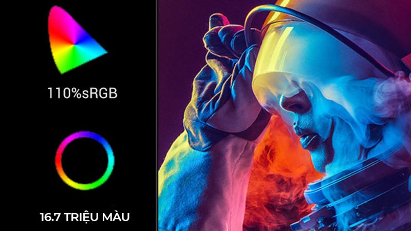 Thiết kế với dải màu 110% sRGB.