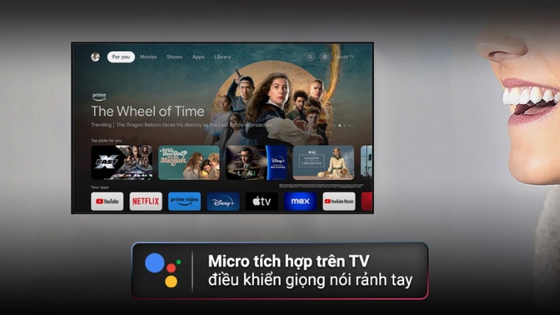Google TV sở hữu giao diện trực quan.