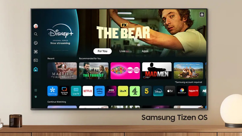 Giao diện của Samsung Smart Tivi QLED QA55Q80D là một trải nghiệm liền mạch