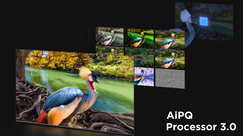 Một trong những ưu điểm của TCL Google Tivi Mini QLED 75C845 chính là sự xuất hiện của bộ xử lý AiPQ Processor 3.0