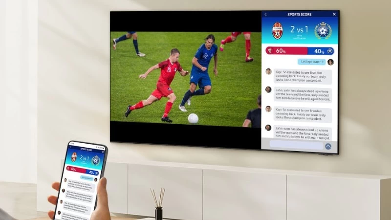 Chế độ đa màn hình Multi View trên Samsung Smart Tivi UA98DU9000 Chế độ đa màn hình Multi View trên Samsung Smart Tivi UA98DU9000