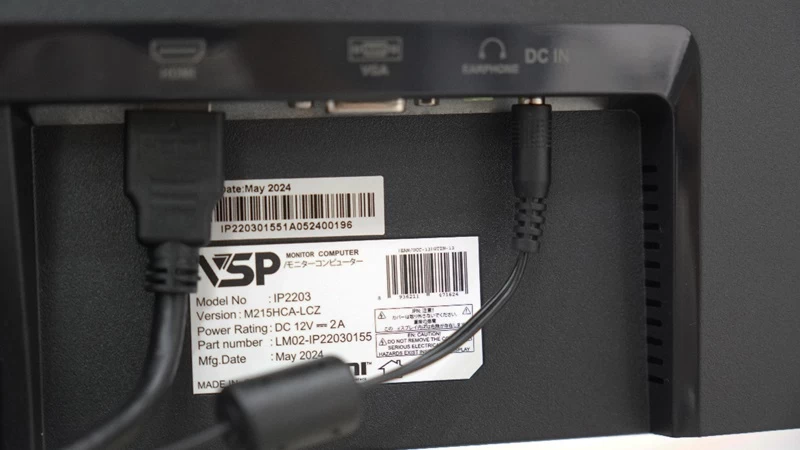 Cổng kết nối của màn hình VSP. Cổng kết nối của màn hình VSP.