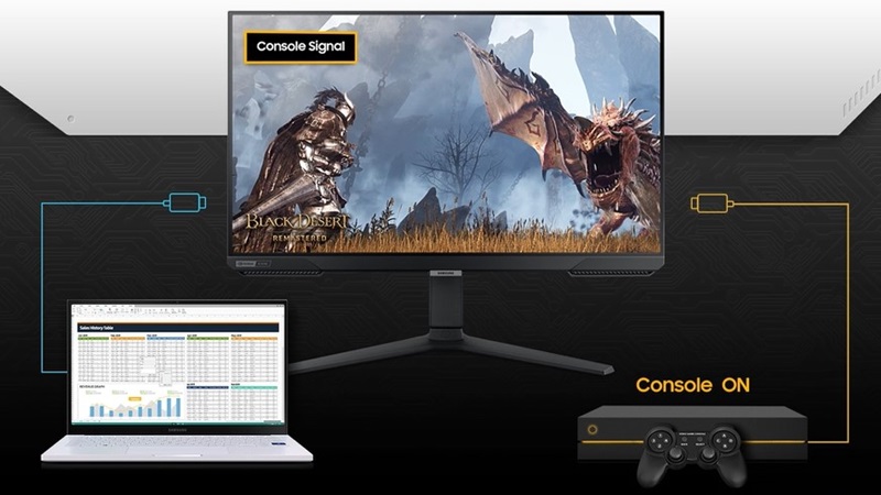 Khả năng kết nối tự động của màn hình Samsung LS27BG400EEXXV cực ấn tượng