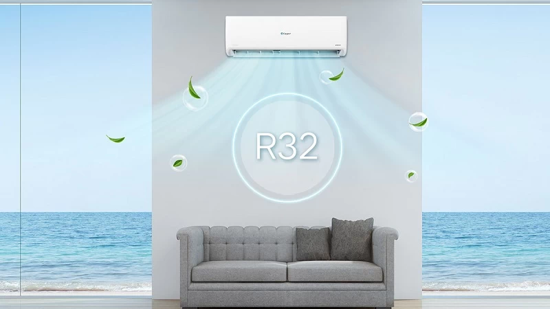 Sử dụng gas làm lạnh R32. Sử dụng gas làm lạnh R32.