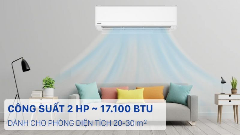 công suất phù hợp với không gian rộng