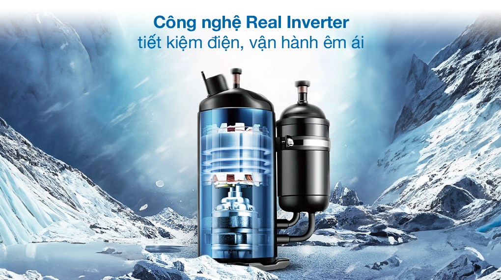 Tiết kiệm điện tối đa nhờ Real Inverter.