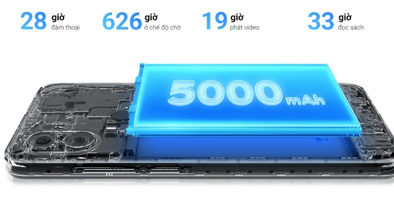 Điện thoại Redmi A2+ (3GB/64GB) được trang bị viên pin có dung lượng lớn 5000mAh Điện thoại Redmi A2+ (3GB/64GB) được trang bị viên pin có dung lượng lớn 5000mAh