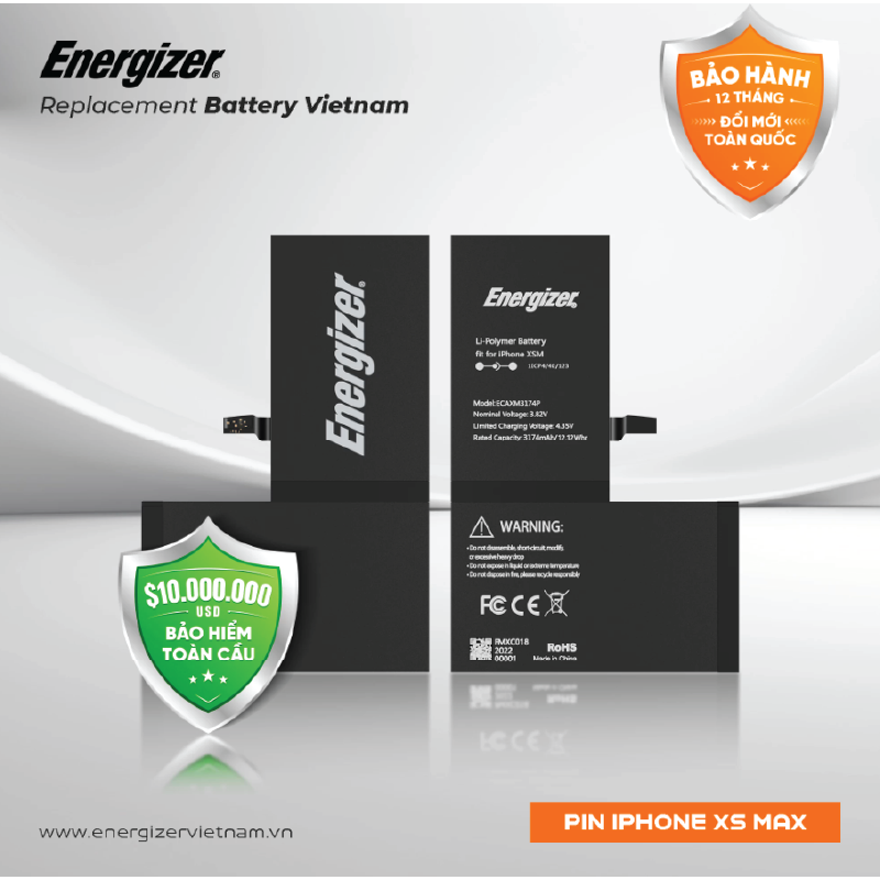 Pin Energizer iPhone XS MAX - ECAXM3174P Chính hãng