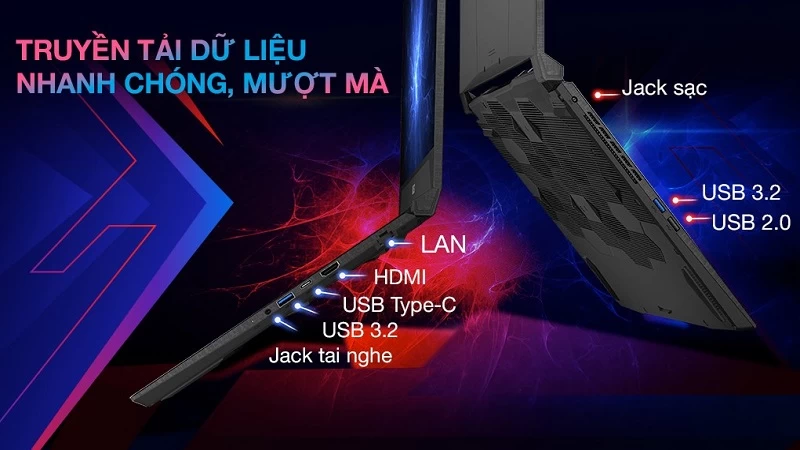 Khả năng kết nối đa dạng và linh hoạt của laptop MSI Katana 15 B13VFK-676VN Khả năng kết nối đa dạng và linh hoạt của laptop MSI Katana 15 B13VFK-676VN