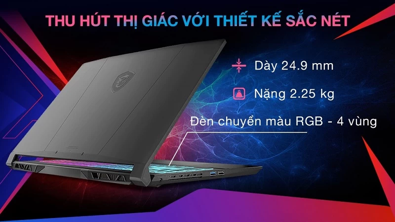 Chiếc laptop MSI Katana 15 B13VFK-676VN có thiết kế chuẩn gaming đầy mạnh mẽ và cá tính Chiếc laptop MSI Katana 15 B13VFK-676VN có thiết kế chuẩn gaming đầy mạnh mẽ và cá tính