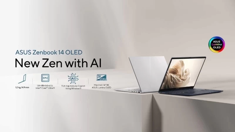 Hiệu năng mạnh mẽ Intel Core Ultra hỗ trợ AI trên laptop ASUS Zenbook 14 OLED UX3405MA-PP151W Hiệu năng mạnh mẽ Intel Core Ultra hỗ trợ AI trên laptop ASUS Zenbook 14 OLED UX3405MA-PP151W