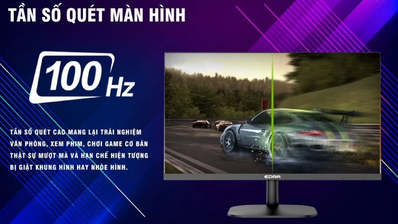 Tần số quét 100Hz. Tần số quét 100Hz.