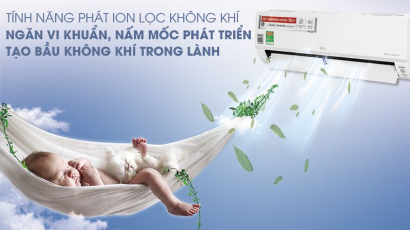 Máy lạnh LG Inverter 12.000 BTU (1.5 HP) V13API1 được trang bị hệ thống màng lọc 3 cấp tiên tiến