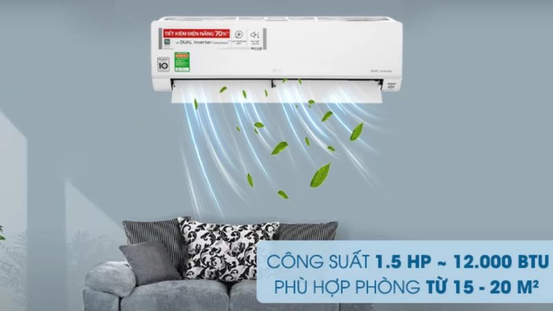 Điều hòa LG Inverter 12.000 BTU (1.5 HP) V13API1 có kiểu dáng sang trọng, hiện đại, phù hợp cho không gian phòng từ 15 - 20m2 Điều hòa LG Inverter 12.000 BTU (1.5 HP) V13API1 có kiểu dáng sang trọng, hiện đại, phù hợp cho không gian phòng từ 15 - 20m2