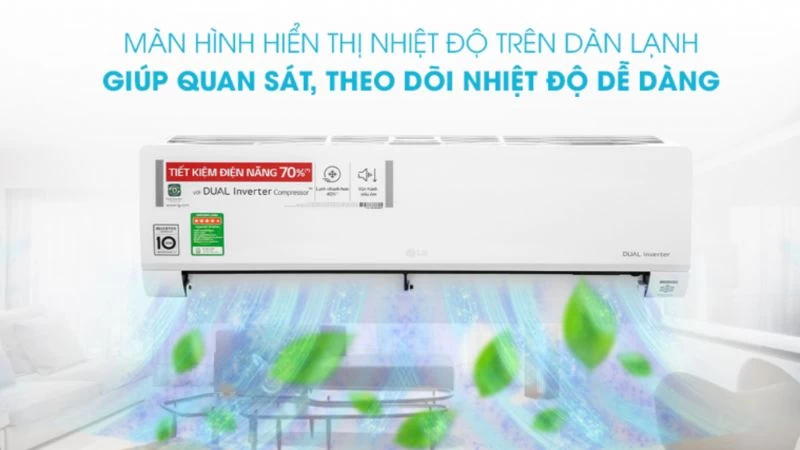 Máy lạnh LG Inverter 12.000 BTU (1.5 HP) V13API1 làm lạnh dễ chịu, duy trì độ ẩm Máy lạnh LG Inverter 12.000 BTU (1.5 HP) V13API1 làm lạnh dễ chịu, duy trì độ ẩm