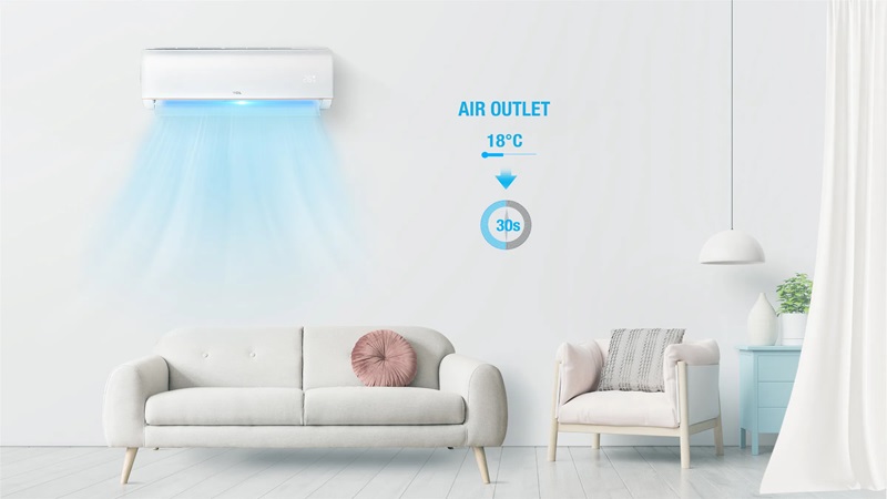 Máy lạnh TCL Inverter 24.000 BTU (2.5 HP) TAC-24CSD/XAB1I với công nghệ Turbo và I Feel làm lạnh nhanh chóng