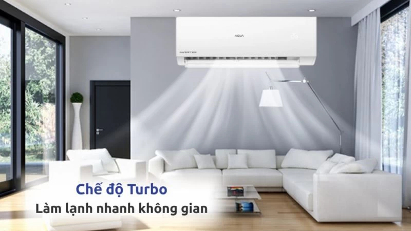 Điều hoà Aqua Inverter 22.000 BTU (2.5 HP) AQA-RV24QA2 có thời gian làm lạnh nhanh hơn tới 40% Điều hoà Aqua Inverter 22.000 BTU (2.5 HP) AQA-RV24QA2 có thời gian làm lạnh nhanh hơn tới 40%