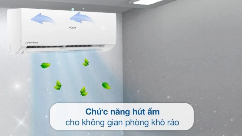 Máy lạnh Aqua Inverter 22.000 BTU (2.5 HP) AQA-RV24QA2 với tính năng Smart Dry cân bằng độ ẩm Máy lạnh Aqua Inverter 22.000 BTU (2.5 HP) AQA-RV24QA2 với tính năng Smart Dry cân bằng độ ẩm
