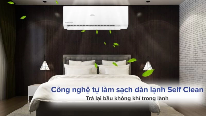 Công nghệ Self Clean tự động làm sạch, nâng cao tuổi thọ máy của điều hòa Aqua Inverter 22.000 BTU (2.5 HP) AQA-RV24QA2 Công nghệ Self Clean tự động làm sạch, nâng cao tuổi thọ máy của điều hòa Aqua Inverter 22.000 BTU (2.5 HP) AQA-RV24QA2