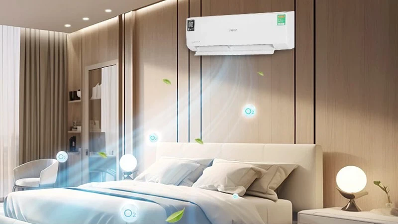 Máy lạnh Aqua Inverter 9.000 BTU (1 HP) AQA-RUV10RB2 trang bị chế độ ngủ Sleep Mode Máy lạnh Aqua Inverter 9.000 BTU (1 HP) AQA-RUV10RB2 trang bị chế độ ngủ Sleep Mode