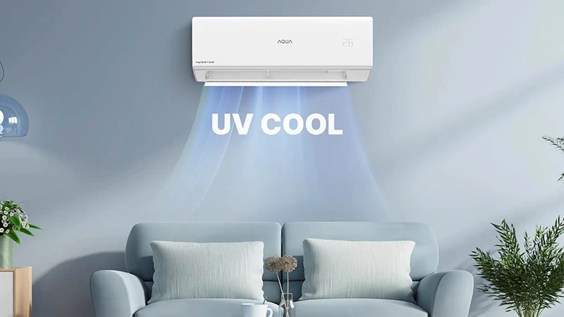 Máy lạnh Aqua Inverter 9.000 BTU (1 HP) AQA-RUV10RB2 làm lạnh nhanh và tiết kiệm điện hiệu quả Máy lạnh Aqua Inverter 9.000 BTU (1 HP) AQA-RUV10RB2 làm lạnh nhanh và tiết kiệm điện hiệu quả