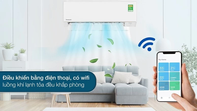 Máy lạnh Panasonic Inverter 12.000 BTU (1.5 HP) CU/CS-YZ12AKH-8 cho phép người dùng điều khiển từ xa bằng điện thoại di động Máy lạnh Panasonic Inverter 12.000 BTU (1.5 HP) CU/CS-YZ12AKH-8 cho phép người dùng điều khiển từ xa bằng điện thoại di động