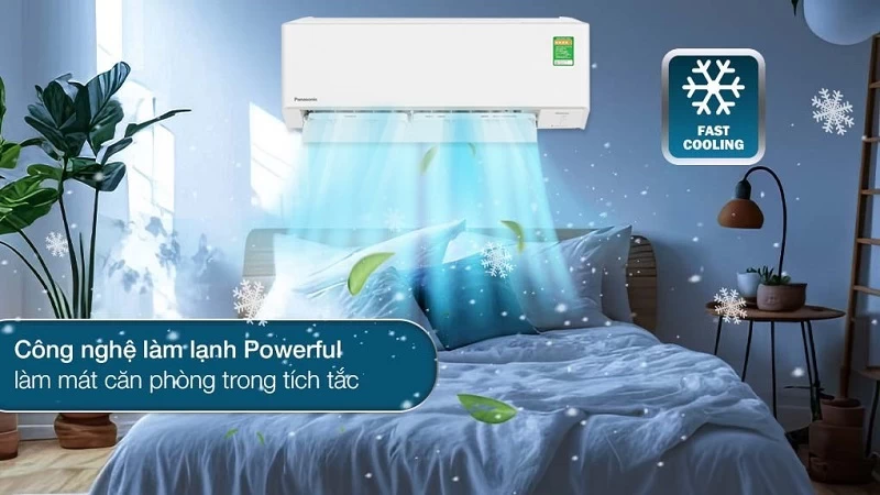 Máy lạnh Panasonic Inverter 12.000 BTU (1.5 HP) CU/CS-YZ12AKH-8 sử dụng công nghệ làm lạnh nhanh Powerful Máy lạnh Panasonic Inverter 12.000 BTU (1.5 HP) CU/CS-YZ12AKH-8 sử dụng công nghệ làm lạnh nhanh Powerful