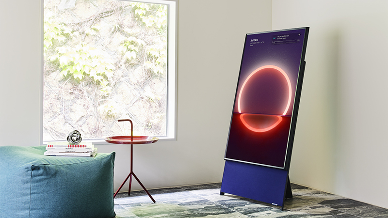 The Sero QLED Samsung 4K 43 inch QA43LS05B. The Sero QLED Samsung 4K 43 inch QA43LS05B.