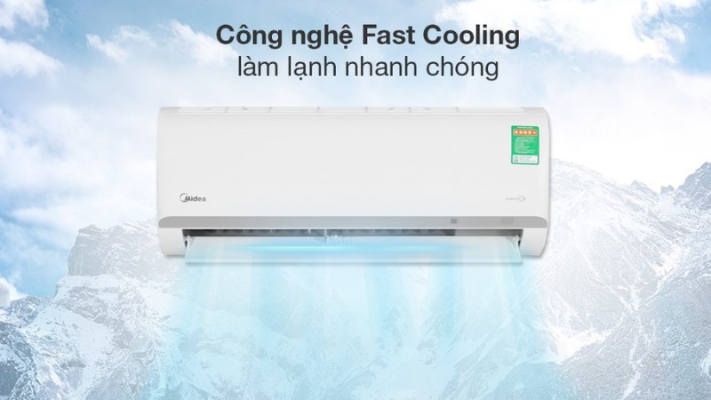 Mát mẻ ngay tức thì với công nghệ Fast Cooling trên điều hòa Midea Inverter 9.000 BTU (1 HP) MAFA-09CDN8